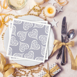 Boho Damask Hart Patroon Elegante Vrouwelijke Chic Servet