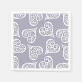 Boho Damask Hart Patroon Elegante Vrouwelijke Chic Servet (Voorkant)