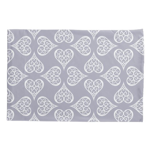 Boho Damask Heart Pattern Elegant Feminine Chic Kussensloop (Achterkant-Links)