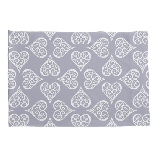 Boho Damask Heart Pattern Elegant Feminine Chic Kussensloop (Achterkant-Rechts)