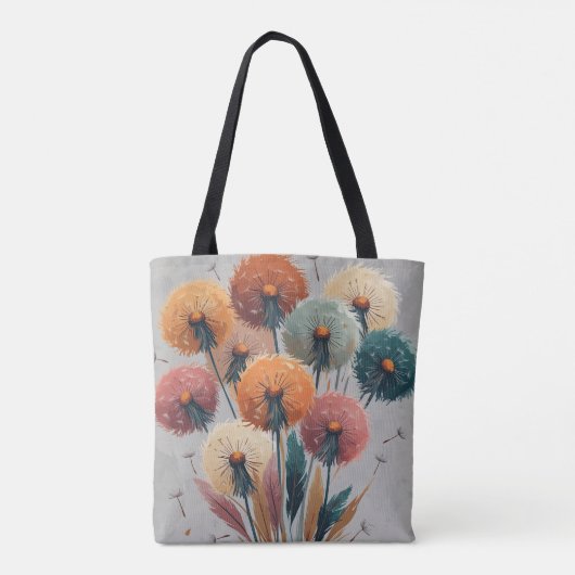 Boho Dandelion Flowers Tote Bag (Achterkant)