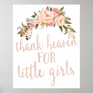 Boho Dank hemel voor kleine meisjes Poster print