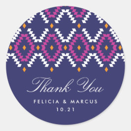 Boho Dank je sticker, Dank je etiket, gunst Ronde Sticker