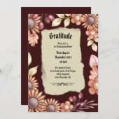 Boho dankbaarheid oud mode diner kaart (Voorkant / Achterkant)