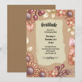 Boho dankbaarheid oud mode diner kaart (Voorkant / Achterkant)