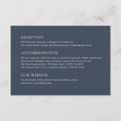 Boho Dark Blue Pampas Grass Wedding Details Informatiekaartje (Achterkant)