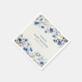 Boho Dark en Dusty Blue Wildflower Baby shower Servet (Hoek)