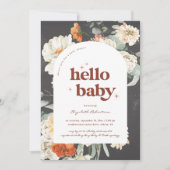 Boho Dark Floral Greenery Botanical | BABY SHOWER Kaart (Voorkant)