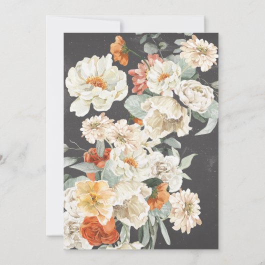 Boho Dark Floral Greenery Botanical | BABY SHOWER Kaart (Achterkant)