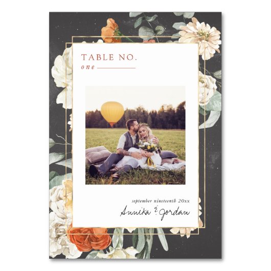 Boho Dark Floral Greenery Botanical | Weddenschap Kaart (Voorkant)