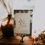 Boho Dark Floral Greenery Botanical | Weddenschap Kaart<br><div class="desc">De aantallen van de lijst verbeteren de blik van uw tafelblad en zetten de het beëindigen aanraking op uw speciale dag. De gepersonaliseerde tekstdruk van de namen of de aantallen van uw lijsten. Pure bronmagie overheerst met dit palet geaard in florale - en boho-geïnspireerde tinten. Zacht, antiek sinaasappel neemt het...</div>