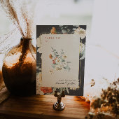 Boho Dark Floral Greenery Botanical | Weddenschap Kaart