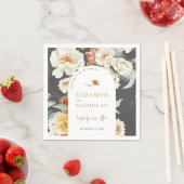 Boho Dark Floral Greenery Botanical Wedding Servet (Insitu)