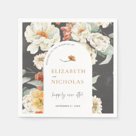 Boho Dark Floral Greenery Botanical Wedding Servet