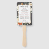 Boho Dark Floral Greenery | Weddenschap-programma Handwaaier (Achterkant)