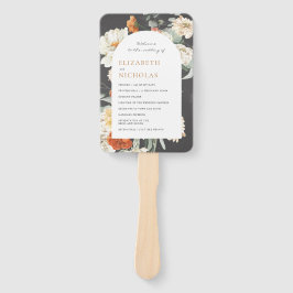 Boho Dark Floral Greenery | Weddenschap-programma Handwaaier