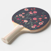 Boho Dark Floral Modern Tafeltennisbatje (Voorkant Gekanteld)