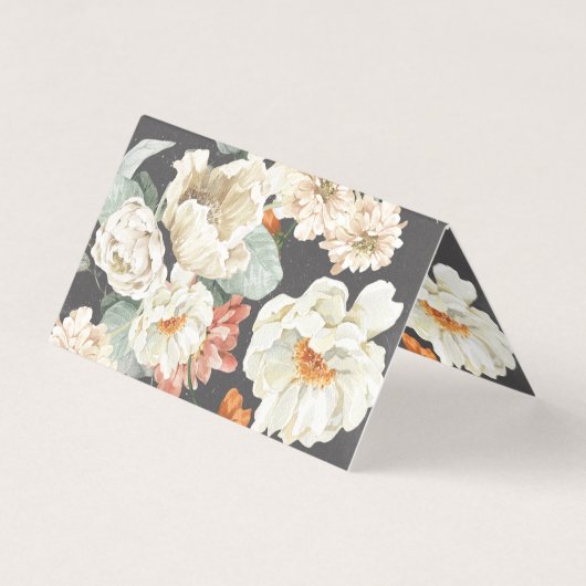 Boho Dark Floral | Weddenschapskaart Visitekaartje (Achterkant)