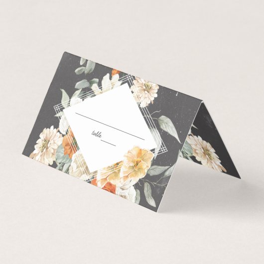 Boho Dark Floral | Weddenschapskaart Visitekaartje (Voorkant)