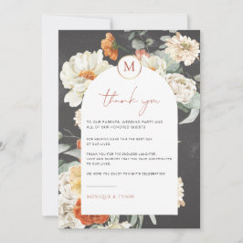 Boho Dark Floral | Weddenstabel - Hartelijk dank