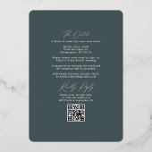Boho Dark Green Wedding Arch & RSVP QR Code Folie Uitnodiging (Achterkant)