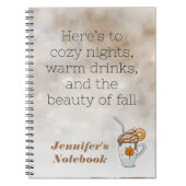 Boho dark Herfst thema warme koffie Spiral Notitie Notitieboek (Voorkant)