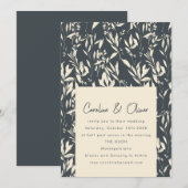 Boho Dark Moody Black Botanische Sketch Wedding Kaart (Voorkant / Achterkant)