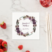 Boho Dark Paarse en Butter Rum Rozen groen Servet (Insitu)