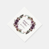 Boho Dark Paarse en Butter Rum Rozen groen Servet (Hoek)