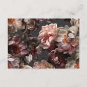 Boho Dark Peony Bloem Moderne Bruiloft Details Informatiekaartje (Achterkant)