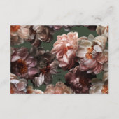 Boho Dark Peony Bloem Moderne Bruiloft Details Informatiekaartje (Achterkant)