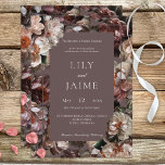 Boho Dark Peony Flowers Modern Wedding Invitation Kaart<br><div class="desc">Dit prachtige bloemontwerp kenmerkt een patroon van donkere pony bloesems in witte,  grijze,  stoffige roze en houtskool. Het maakt deel uit van het Boho Dark Peony Flowers Brown Modern Wedding Suite collectie van kaarten gemaakt door de simpele Farmhouse Press.</div>