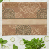 Boho Dark Rust Mandalas Kitchen Towel Theedoek (Gevouwen)