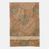 Boho Dark Rust Mandalas Kitchen Towel Theedoek (Verticaal)