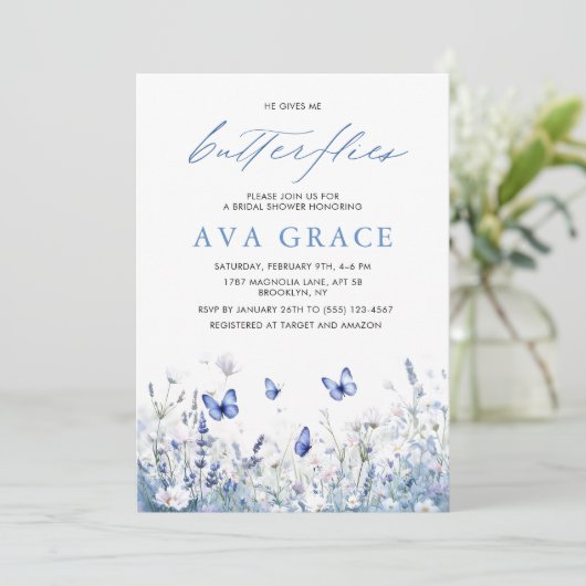 Boho  dat hij me vlinders Vrijgezellenfeest geeft Kaart (Staand voorkant)