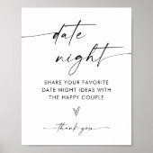 Boho Date Night Ideeën, moderne minimalistische br Poster (Voorkant)