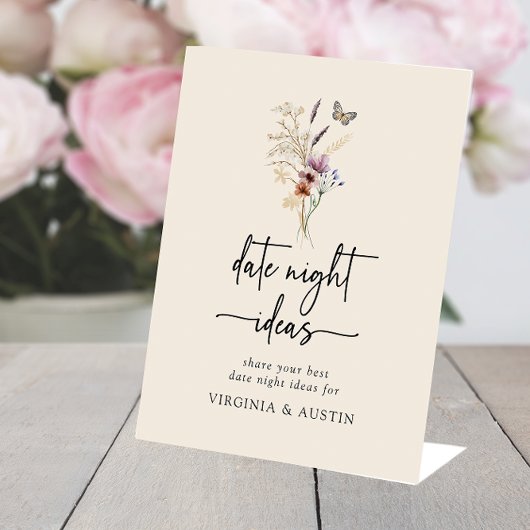 Boho Date Night Sign. Reclamebord Met Voetstuk