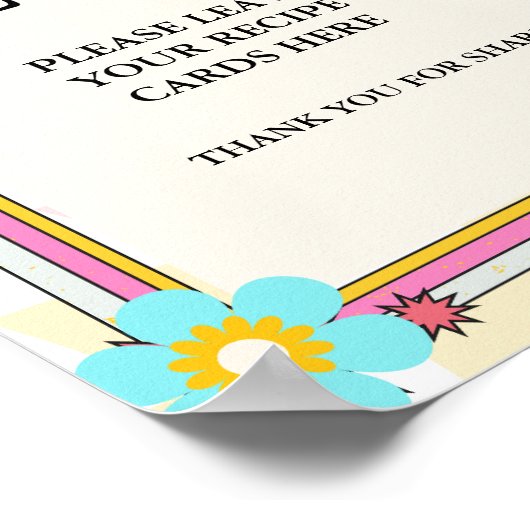 Boho Dazed en Groovy Recepten Kaart Tafelbord Poster (Hoek)