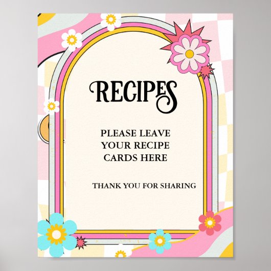 Boho Dazed en Groovy Recepten Kaart Tafelbord Poster (Voorkant)