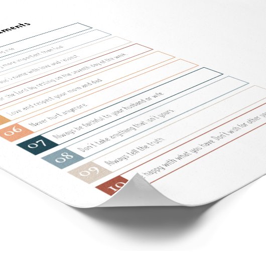 Boho de 10 geboden poster (Hoek)