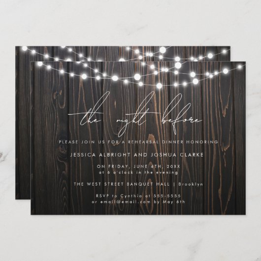 Boho de avond voor de repetitie diner uitnodiging (Voorkant / Achterkant)