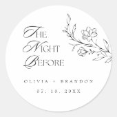 Boho de avond voor repetitie diner bruiloft ronde sticker (Voorkant)