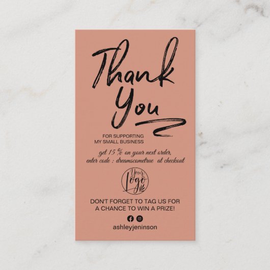 Boho de bruuste orde van de logo van de manuscript visitekaartje (Voorkant)