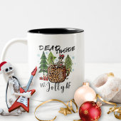 Boho Dead Inside Rustieke Grappige Kerstmis Tweekleurige Koffiemok