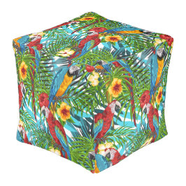 Boho decoratief Hawaiian kleurrijk natuur patroon Poef