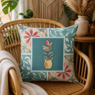 Boho Decoratief Tile & Floral Sierkussen