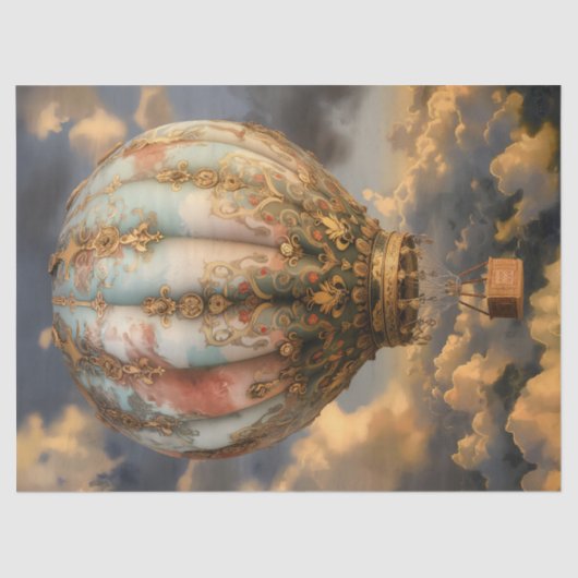 Boho Decoupage Versierde  heteluchtballon Tissuepapier (Voorkant)
