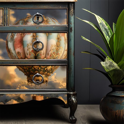 Boho Decoupage Versierde  heteluchtballon Tissuepapier