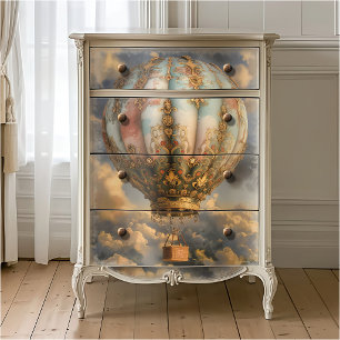 Boho Decoupage Versierde Vintage Heet Luchtballon Tissuepapier