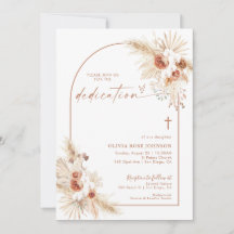 Boho Dedication Invite | Pampas Grass Boho Baptism